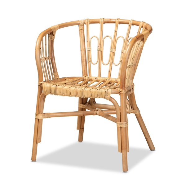 Baxton Studio Luxio Modern and Contemporary Natural Finished Rattan Chair 185-11870-Zoro